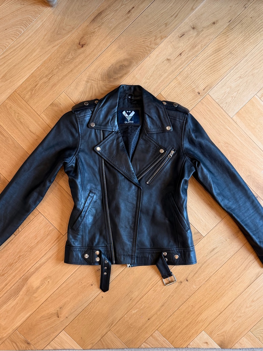 Black Genuine Leather Biker Jacket